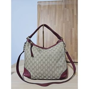 Authentic GUCCI GG Monogram Large Margaux Hobo Burgundy